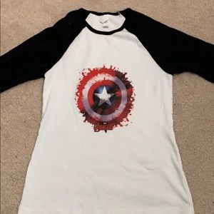 Woman’s Avengers/Captain America Baseball T
